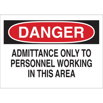 Picture of Brady B-555 Aluminum Rectangle White English Restricted Area Sign part number 40638 (Main product image)