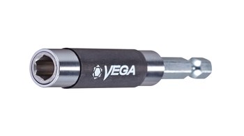 Vega Tools 1/4 in Magnetic Bit Holder 1120MH1DL - 1/4 in-Hex Shank - Steel & Stainless Steel - 4 in Length - Zinc Finish - 00010