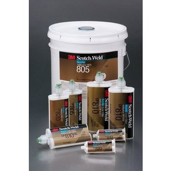 3M Scotch-Weld 810NS Tan Two-Part Base & Accelerator (B/A) Acrylic Adhesive - 200 ml Duo-Pak - 49084