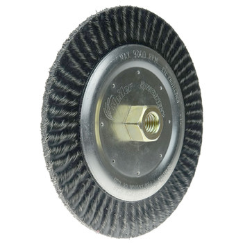 Weiler Polyflex 35600 Wheel Brush - 7 in Dia - Encapsulated Knotted Steel Bristle