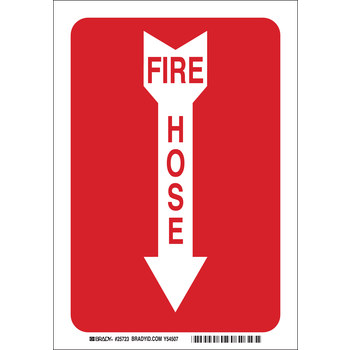 Picture of Brady B-401 High Impact Polystyrene Rectangle Red English Fire Equipment Sign part number 25723 (Main product image)
