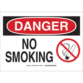 Picture of Brady B-120 Fiberglass Reinforced Polyester Rectangle White English No Smoking Sign part number 132003 (Main product image)