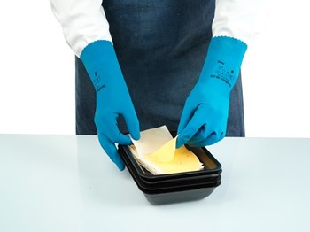 Ansell AlphaTec 88-356 Blue 9 Unsupported Chemical-Resistant Gloves - Fishscale Finish - 17 mil Thick - 076490-20019