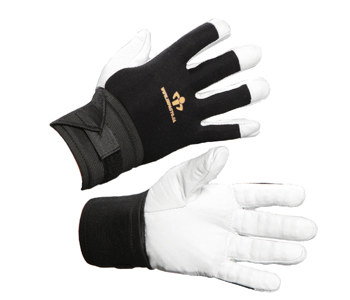 Picture of Impacto Air Glove BG473 Black/White Large Leather/Nylon/Spandex Full Fingered Work Gloves (Main product image)