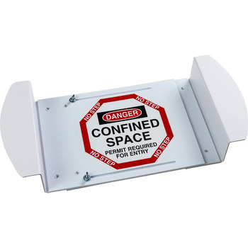 Picture of Brady B-302 Polyester Octagon White English Confined Space Sign part number 43747 (Main product image)