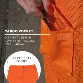 Ergodyne High-Visibility Pants 8911 22865 - Size Large/XL - High-Visibility Orange