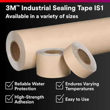 3M 7100377266 Industrial IS1 White Sealing Tape - 60 in Width x 36 yd Length - 6 mil Thick