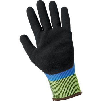 Global Glove Samurai CR999MFF Black/Blue XL Cut-Resistant Glove - ANSI A4 Cut Resistance - Nitrile Palm & Fingertips Coating - CR999MFF/XL
