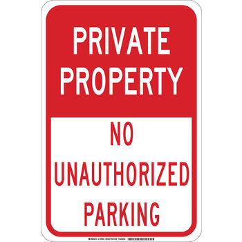 Picture of Brady B-555 Aluminum Rectangle White English Parking Restriction, Permission & Information Sign part number 129600 (Main product image)