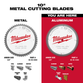 Milwaukee Circular Saw Blade 48-40-4360 - 10 in Diameter - Carbide