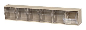 Picture of Quantum Storage QTB306IV Ivory Clear Powder Coated Plastic Stackable Tip Out Bin Cabinet (Main product image)