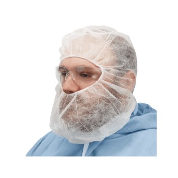 Global Glove FrogWear White Polypropylene Disposable Balaclava-Style Hood - 810033-29321