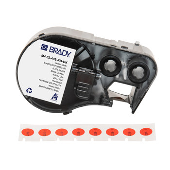Picture of Brady Black on Red Nylon Thermal Transfer M4-82-499-RD-BK Aggressive Adhesive Multi-Purpose Labels (Main product image)