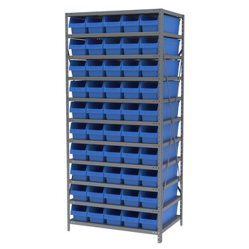 Picture of Akro-Mils AS2479094 Shelfmax 6500 lb Adjustable Blue Gray Powder Coated Steel 22 ga Open Fixed Shelving System (Main product image)