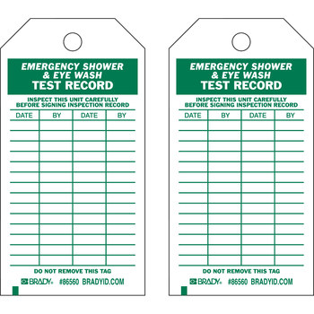 Picture of Brady Green on White Metal Grommet, Self-Laminating, Write-On Polyester General Inspection 86560 General Inspection Tag (Main product image)