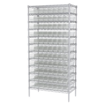 Picture of Akro-Mils AWS183630128SC Shelfmax 2000 lb Adjustable Clear Chrome Steel Open Fixed Shelving System (Main product image)