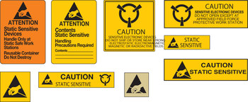 BRADY 60202 Yellow Warning Label 2X2 Cards of 10 