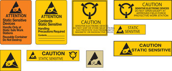 Brady SL-11 Static Warning Label, 1/4 in x 1/4 in, Black on Yellow, B-652 | RSHughes.com