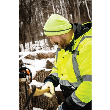 Global Glove GLO-HS2 High-Visibility Lime Polyester Ranger Hat - GLO-H3