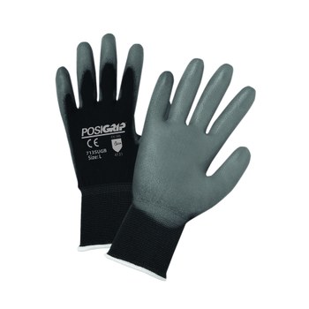 Picture of West Chester PosiGrip 713SUGB Black/Gray Medium Nylon Full Fingered Work Gloves (Main product image)