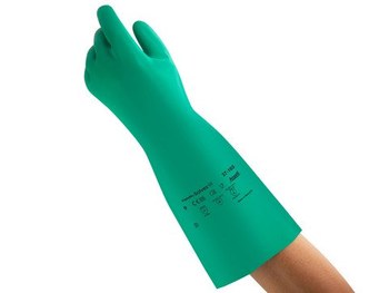 Ansell AlphaTec Solvex 37-165 Green 7 to 7.5 Unsupported Chemical-Resistant Gloves - 15 in Length - 22 mil Thick - 117207