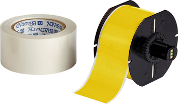 Picture of Brady ToughStripe Gloss Yellow Indoor Polyester Thermal Transfer B30C-2250-483YL-KT Printable Floor Marking Tape with Overlaminate (Main product image)