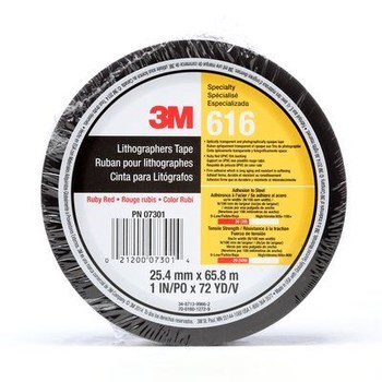 3M 616 Red Splicing & Core Starting Tape - 1 in Width x 72 yd Length - 2.4 mil Thick - 07301