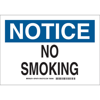 Picture of Brady Prinzing B-401 Polystyrene Rectangle White English No Smoking Sign part number 46933 (Main product image)