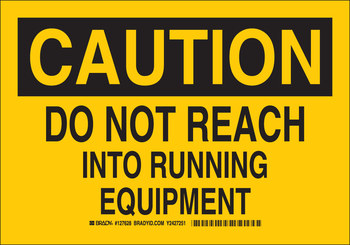 Picture of Brady B-401 Polystyrene Rectangle Yellow English Equipment Safety Sign part number 127627 (Main product image)