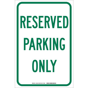 Picture of Brady B-959 Aluminum Rectangle White English Parking Restriction, Permission & Information Sign part number 103693 (Main product image)