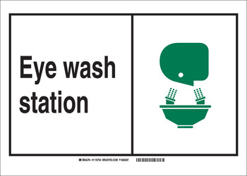 Picture of Brady B-302 Polyester Rectangle Eyewash Sign part number 119984 (Main product image)