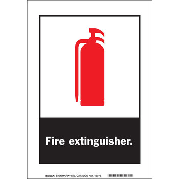 Picture of Brady B-120 Fiberglass Reinforced Polyester White English Fire Equipment Sign part number 45009 (Main product image)