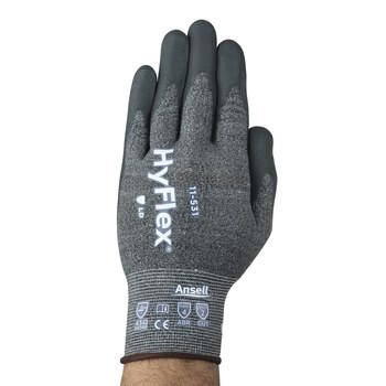 Ansell HyFlex 11-531 Gray 10 INTERCEPT Yarn/Nitrile Cut-Resistant Glove - ANSI 2 Cut Resistance - Nitrile Palm Coating - 11-531/10