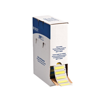 Picture of Brady Permasleeve Yellow Heat-Shrinkable, Self-Extinguishing Polyolefin Thermal Transfer BM71-250-175-342YL Die-Cut Thermal Transfer Printer Sleeve (Main product image)