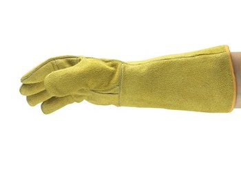 Ansell ActivArmr 43-216 Yellow Medium Split Cowhide Welding & Heat-Resistant Gloves - 813644