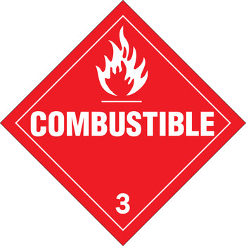 Picture of Brady B-120 Fiberglass Reinforced Polyester Square Red English Truck Placards Sign part number 63423 (Main product image)
