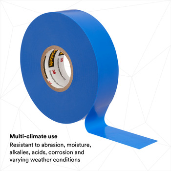 3M Scotch 35-BLUE-3/4 Blue PVC Insulating Tape - 3/4 in x 66 ft - 0.75 in Wide - 7 mil Thick - 10836