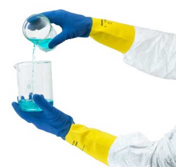 Ansell AlphaTec 87-224 10 Natural Rubber Latex, Neoprene Blend Chemical-Resistant Gloves - 87224100-VEND