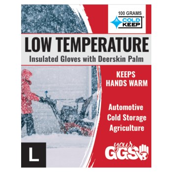 Global Glove 3300DSIN XL Split Deerskin Cold Condition Glove - Wing Thumb - Fleece Insulation - 3300DSIN/XL