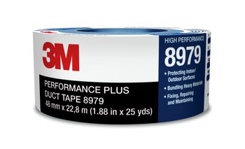 3M 8979 Performance Plus Black Duct Tape - 48 mm Width x 60 yd Length - 12.1 mm Thick - 53918