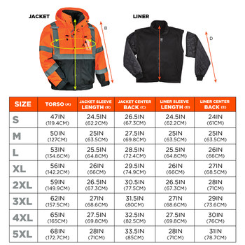 Ergodyne GloWear Work Jacket 8381 25584 - Size Large - Orange