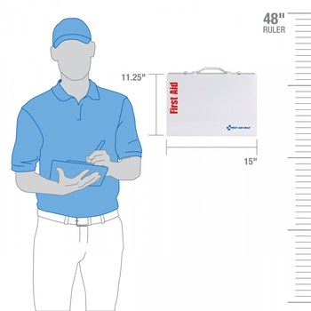 First Aid Only First Aid Cabinet - 10.25 in Width - 14.75 in Length - 4.63 in Height - Metal Case Construction - 092265-90573