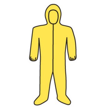 Picture of West Chester 3679 Yellow Large Polyethylene/Polypropylene Chemical-Resistant Coveralls (Main product image)