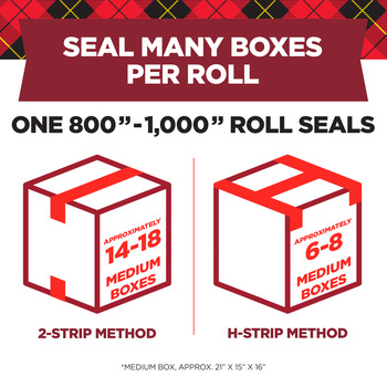 3M Scotch 141 Clear Box Sealing Kit - 48 mm Width x 800 in Length - 2.6 mil Thick - 57203