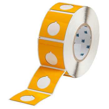 Picture of Brady Yellow Polyester Thermal Transfer THTEP170-593-.25YL Die-Cut Thermal Transfer Printer Label Roll (Main product image)