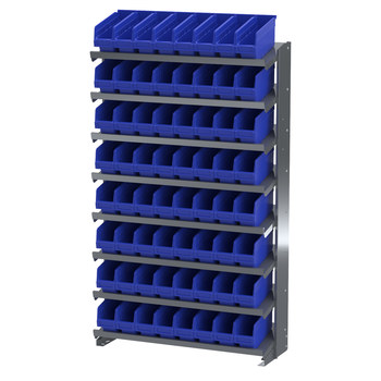 Picture of Akro-Mils APRS040 APRS 400 lb Blue / Green / Red / White / Yellow Gray Powder Coated Steel 16 ga Single Sided Fixed Rack (Main product image)