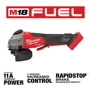 Milwaukee M18 FUEL M18 REDLITHIUM Battery Braking Grinder - 5 in Diameter - 2888-20