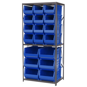 Picture of Akro-Mils AS2479ASSORT 6500 lb Adjustable Blue Gray Powder Coated Steel 22 ga Open Fixed Shelving System (Main product image)