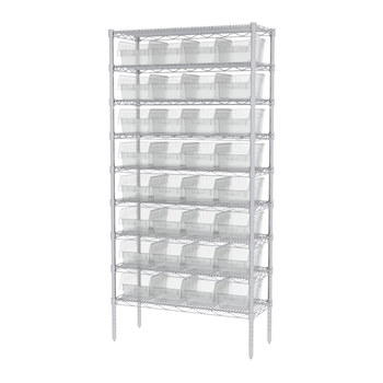 Picture of Akro-Mils AWS143630080SC Shelfmax 2000 lb Adjustable Clear Chrome Steel Open Fixed Shelving System (Main product image)