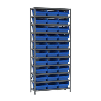 Picture of Akro-Mils AS1279010 500 lbs Fixed Blue Gray Powder Coated Steel 22 ga Open Fixed Shelving (Main product image)